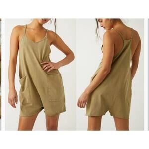 Free People Movement Hot Shot Romper Onesie M Medium Bright Forest Revolve